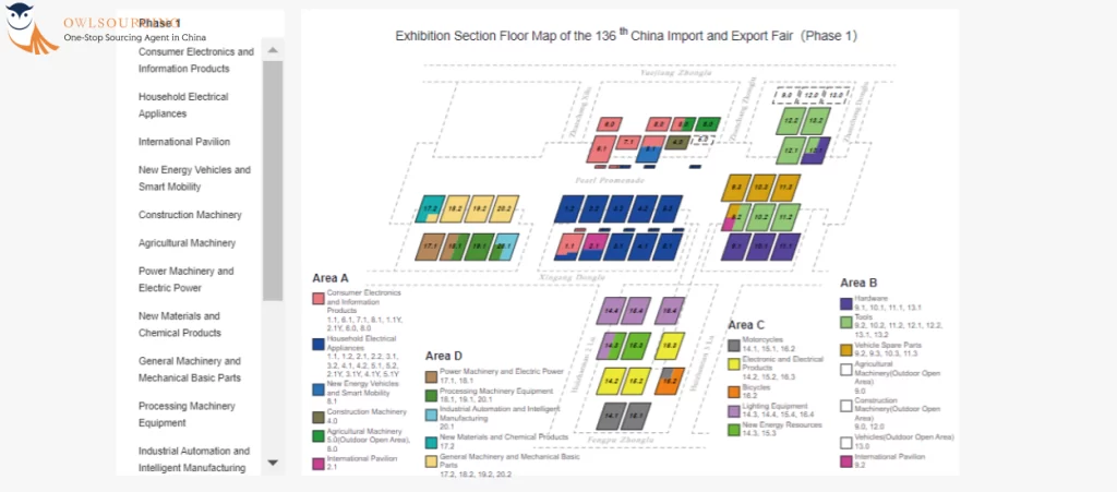 The Map of the 136th Canton Fair (Phase 1)