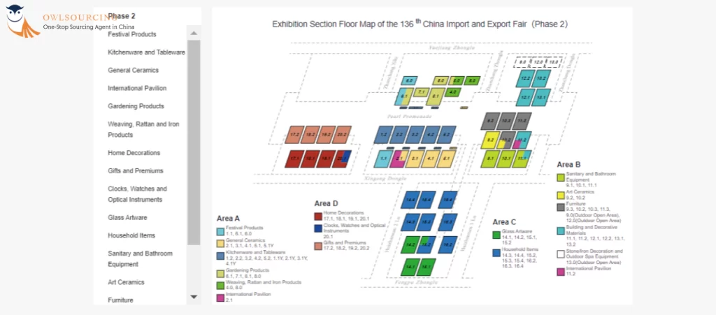 The Map of the 136th Canton Fair (Phase 2)