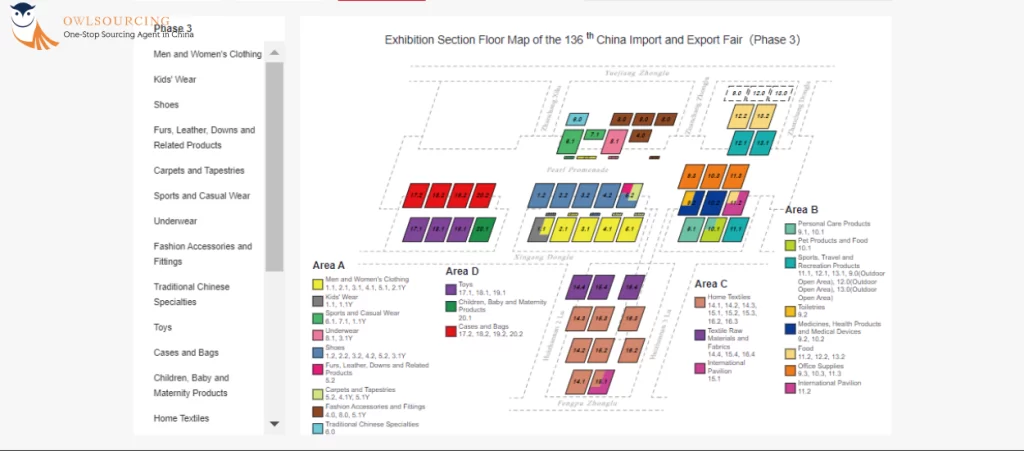 The Map of the 136th Canton Fair (Phase 3)