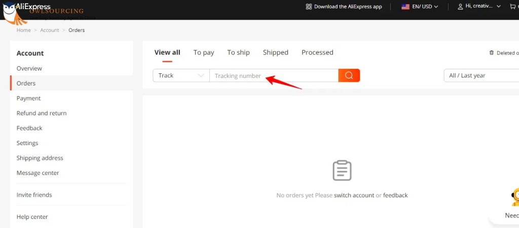 with tracking numbers