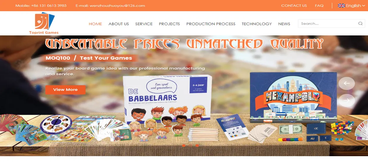 Zhuoyou Trading (Wholesale Custom Games Suppliers in China)